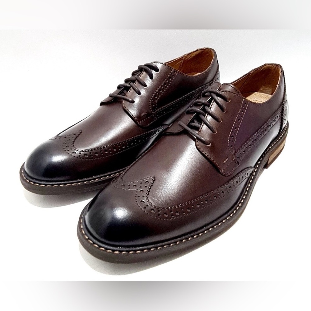 Vionic Bowery Bruno Brown Leather Brogue shoes (Size: 9)